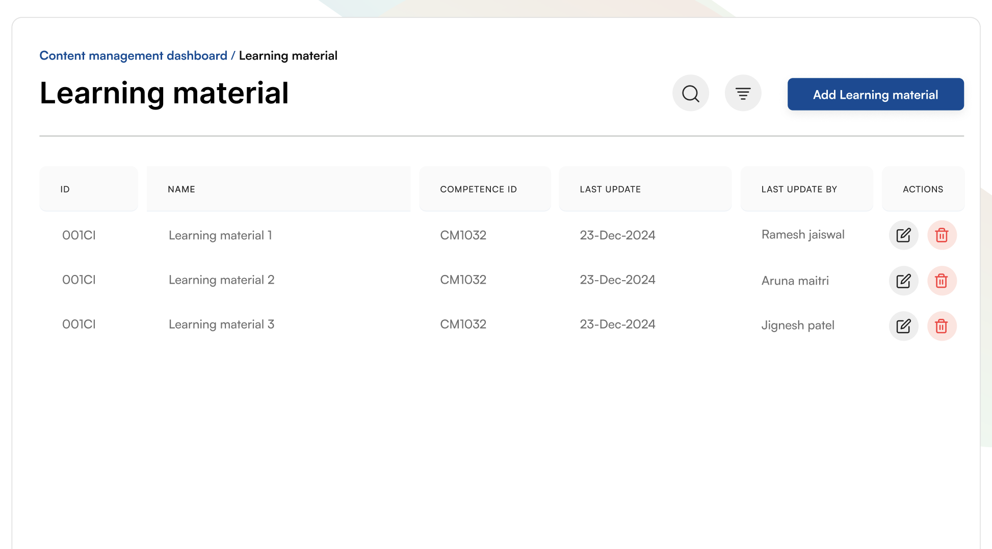 Learning Materials